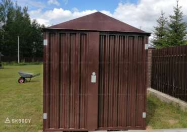 Металлический контейнер для садового инвентаря с Двускатной Крышей Стандартный SKOGGY 6м