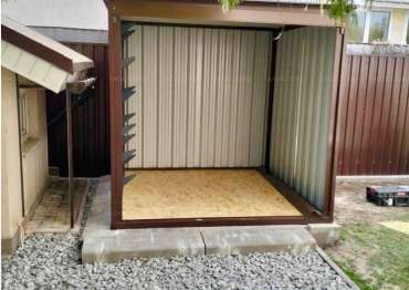 Разборный металлический гараж с плоской крышей и рольставнями Стандартный SKOGGY 2м