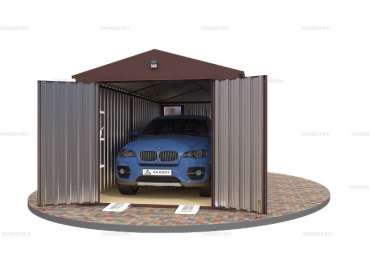 Проект гаража с вальмовой крышей