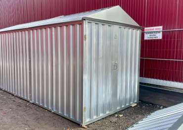 Эргономичный контейнер для хранения с двускатной крышей в цинковом цвете на территорию аэродрома, г. Жуковский, МО
