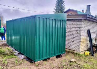 Качественный хозблок для хранения садового инвентаря в зеленом цвете в дер. Глазово, Тверская область  Качественный хозблок для хранения садового инвентаря в зеленом цвете в дер. Глазово, Тверская область