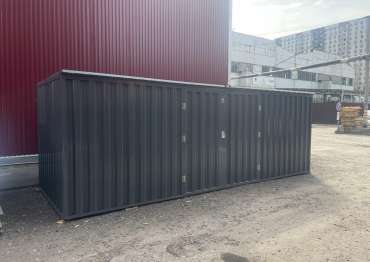 Компактный контейнер для хранения садовой техники в графитовом цвете в дер. Дерново, Можаский р-н, МО Компактный контейнер для хранения садовой техники в графитовом цвете в дер. Дерново, Можаский р-н, МО