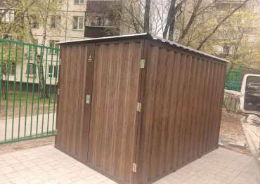 Современный хозблок для хранения инвентаря в расцветке "под дерево" в г. Люберцы, МО