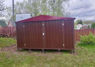 Надежный гараж для хранения садового инвентаря в двойной расцветке в дер. Девяткино, Ступинский р-н, МО Надежный гараж для хранения садового инвентаря в двойной расцветке в дер. Девяткино, Ступинский р-н, МО