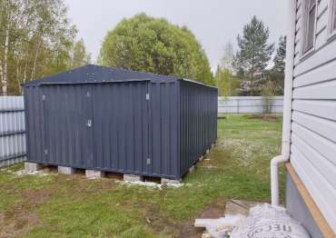 Роскошный хозблок для прицепа и садовых качелей в графитовом цвете в СТ Сирень, Сергиево-Посадский р-н, МО