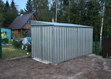 Многофункциональный хозблок для квадроцикла в цинковом цвете в СНТ ЛЭТИ, с.п. Первомайское, Ленинградская обл. Многофункциональный хозблок для квадроцикла в цинковом цвете в СНТ ЛЭТИ, с.п. Первомайское, Ленинградская обл.