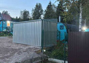 Надёжный хозблок для квадроцикла в цинковом цвете для заказчика в СНТ ЛЭТИ, с.п. Первомайское, Ленинградская обл. Надёжный хозблок для квадроцикла в цинковом цвете для заказчика в СНТ ЛЭТИ, с.п. Первомайское, Ленинградская обл.