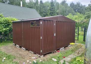 Универсальный хозблок в шоколадном исполнении для садового инвентаря и велосипедов в СНТ Медик, г. Сергиев Посад, МО Универсальный хозблок в шоколадном исполнении для садового инвентаря и велосипедов в СНТ Медик, г. Сергиев Посад, МО