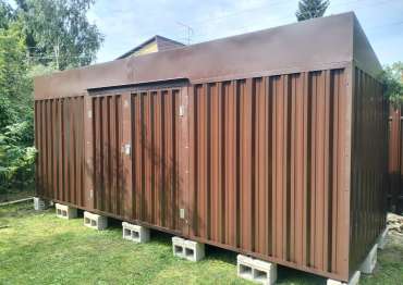 Универсальный хозблок с односкатной крышей для хранения велосипедов, садовой техники и инвентаря в СНТ Кузьминский лес, г. Домодедово, МО Универсальный хозблок с односкатной крышей для хранения велосипедов, садовой техники и инвентаря в СНТ Кузьминский лес, г. Домодедово, МО