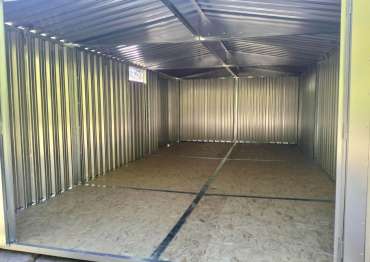 Автомобильный гараж для заказчика с распашными воротами и окном в цинковом цвете в дер. Краснораменье, Камешковский р-н, Владимирская обл.