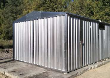 Надёжный автомобильный гараж с распашными воротами в цинковом цвете в дер. Краснораменье, Камешковский р-н, Владимирская обл.