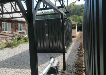 Хозблок для заказчика на участок для техники и велосипедов в графитовом цвете в пос. Сертякино, г. Подольск, МО