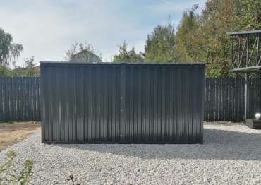 Многофункциональный хозблок с плоской крышей для техники и велосипедов в графитовом цвете в пос. Сертякино, г. Подольск, МО Многофункциональный хозблок с плоской крышей для техники и велосипедов в графитовом цвете в пос. Сертякино, г. Подольск, МО