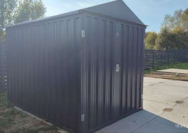 Универсальный гараж с распашными воротами для хранения велосипедов и колес в графитовом цвете в дер. Набережная Слобода, Наро-Фоминский р-н, МО Универсальный гараж с распашными воротами для хранения велосипедов и колес в графитовом цвете в дер. Набережная Слобода, Наро-Фоминский р-н, МО