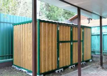 Хозблок с плоской крышей для заказчика для хранения садового инвентаря в двойной расцветке в дер. Глаголево, Наро-Фоминский г.о, МО