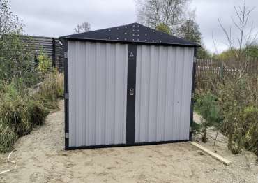 Быстровозводимый гараж в двойном цвете в дер. Колюпаново, Калужская обл.