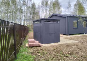 Премиум хозблок в графитовом цвете в дер. Кореньки, г.о. Клин, МО Премиум хозблок в графитовом цвете в дер. Кореньки, г.о. Клин, МО