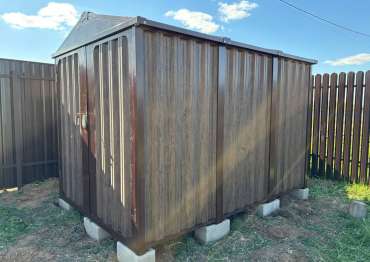 Секционный хозблок с двускатной крышей в с. Введенское, г.о. Домодедово, МО Секционный хозблок с двускатной крышей в с. Введенское, г.о. Домодедово, МО