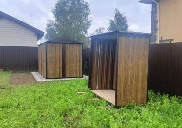 Гараж + дровница в расцветке "под дерево" в дер. Скурыгино, м.о. Чехов, МО