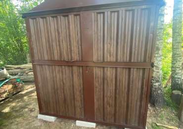 Хозблок в расцветке "под дерево" в с. Заворово, Раменский м.о, МО Хозблок в расцветке "под дерево" в с. Заворово, Раменский м.о, МО