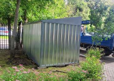 Два хозблока в цинковом цвете на территорию школы, г. Москва Два хозблока в цинковом цвете на территорию школы, г. Москва