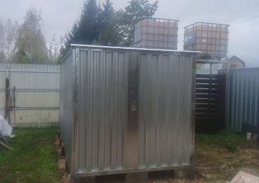 Хозблок в цинковом цвете в дер. Черусти, мун.окр. Шатура, МО