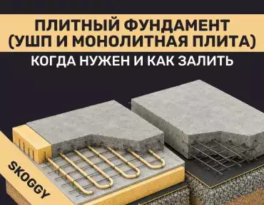 Плитный фундамент своими руками: УШП и монолитная плита — когда нужны и как залить
