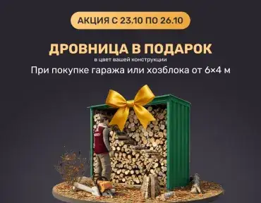 Дровница SKOGGY в подарок при покупке гаража или хозблока от 6×4 м