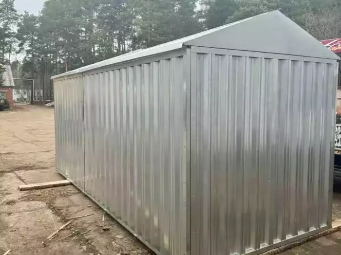 Стильный контейнер для хранения с двускатной крышей в цинковом цвете на территорию аэродрома, г. Жуковский, МО