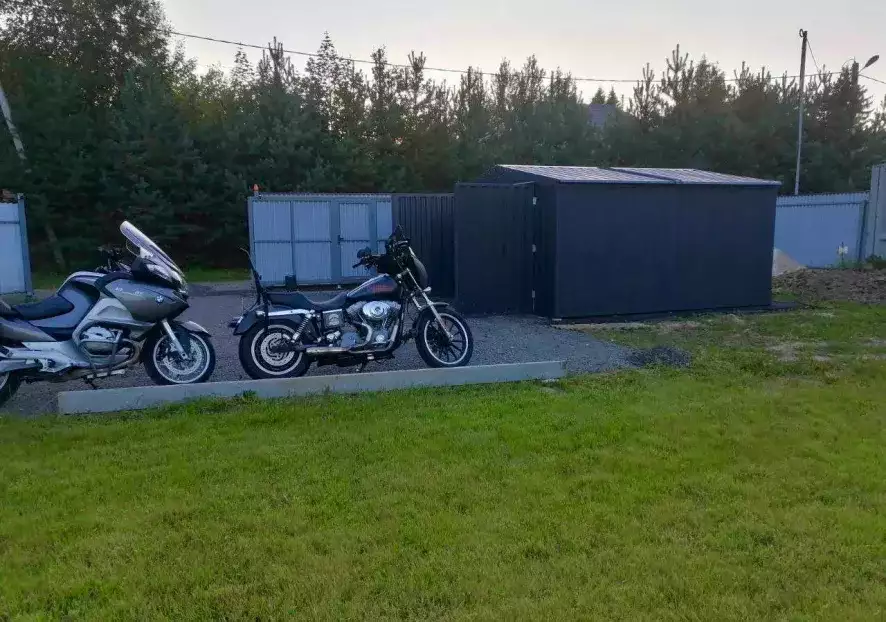 Гараж для мототехники в графитовом цвете в дер. Селятино, г. Наро-Фоминск, МО