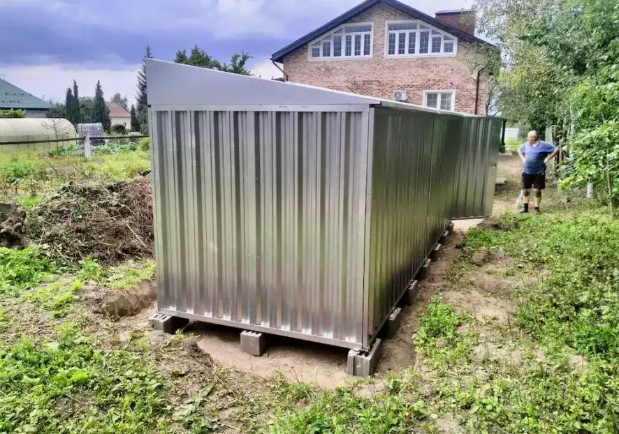 Современный контейнер для хранения 6 м в цинковом цвете в пос. Цюрупы, Воскресенский р-н, МО