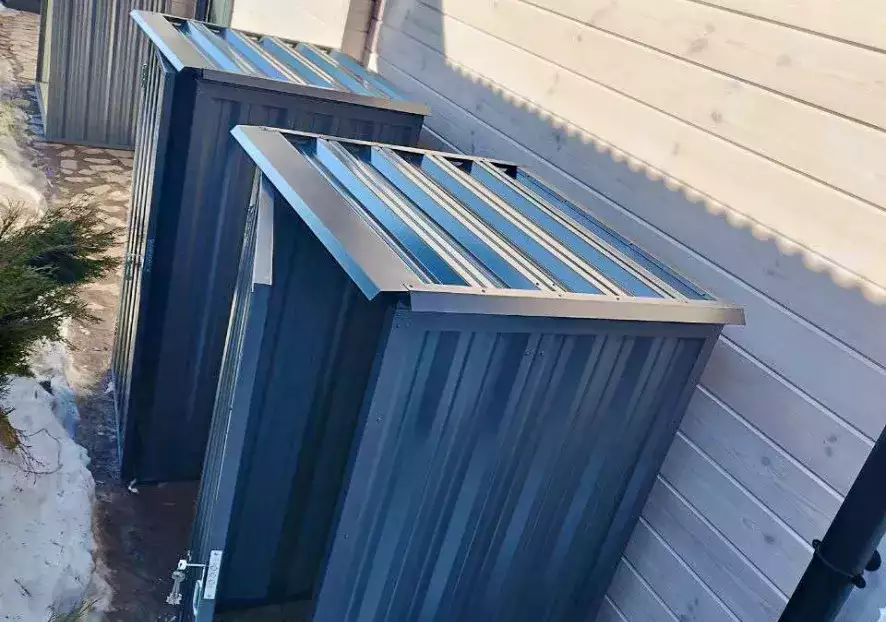 Современный комплект: 4 мини хозблока и 2 дровницы в графитовом цвете в дер. Нововолково, Рузский р-н, МО