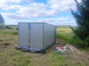 Хозблок для хозяйственных принадлежностей в цинковом цвете в с. Пригородный, Юрьев-Польский мун.окр, Владимирская обл.