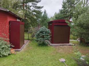 Хозблок + шкаф для садовой техники и инвентаря в двойной расцветке в дер. Волосово, Петушинский р-н, Владимирская обл.