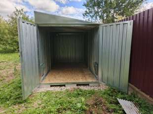 Хозблок для садовой техники в цинковом цвете в дер. Сокольниково, г.о. Домодедово, МО