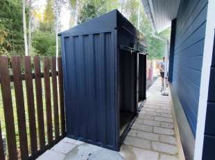 Три дровницы для хозяйственных вещей в графитовом цвете в дер. Лизуново, Александровский мун. окр, Владимирская обл.