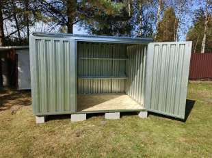 Хозблок для хозяйственных принадлежностей в цинковом цвете в дер. Говейново, Дмитровский г.о, МО