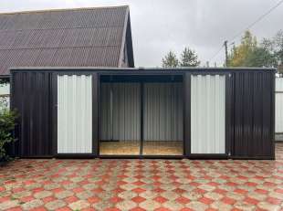 Хозблок для садовой техники и инвентаря в серо-коричневом цвете в СНТ Солнечный, г. Переславль-Залесский, Ярославская обл.