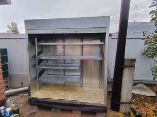 Шкаф для садового инвентаря и хозяйственных вещей в цинковом цвете в дер. Белозериха, Раменский г.о, МО