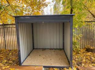 Хозблок для спортивного инвентаря и игрушек в графитовом цвете на территорию частной школы в г. Москва