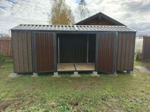 Хозблок для газонокосилки и садового инвентаря в расцветке "под дерево" в СТ Рассвет, Павлово-Посадский р-н, МО