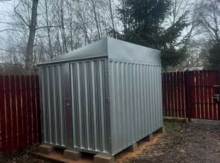 Хозблок для снегоуборочной техники и велосипедов в цинковом цвете в дер. Воробьево, Рузский мун.окр, МО