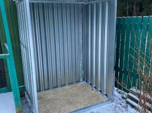 Дровница для хранения дров в цинковом цвете в дер. Талицы, г.о. Истра, МО