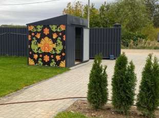 Хозблок для хозяйственных вещей в графитовом цвете и с принтом в дер. Никульское, г. Мытищи, МО