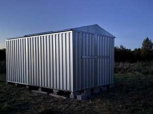 Гараж для мини трактора и прочей техники в цинковом цвете в Нижегородскую обл.