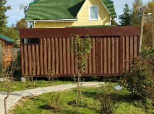 Хозблок для садового инвентаря в расцветке "под дерево" в дер. Малинки, Сергиево-Посадский г.о, МО