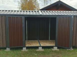 Хозблок для газонокосилки и садового инвентаря в расцветке "под дерево" в СТ Рассвет, Павлово-Посадский р-н, МО