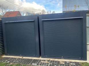 Два уличных шкафа для садового инвентаря и принадлежностей для автомобиля в графитовом цвете в дер. Малые Снопы, г.о. Солнечногорск, МО