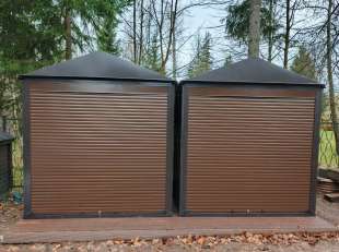 Два хозблока для садового инвентаря и хозяйственных вещей в серо-коричневом цвете в пгт. Андреевка, г.о. Солнечногорск, МО