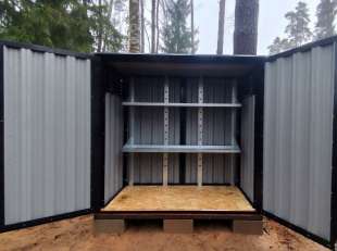 Дровница для хранения дров в черном цвете в дер. Лызлово, Одинцовский г.о, МО